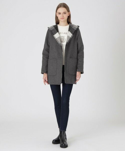 BLUE LABEL / BLACK LABEL CRESTBRIDGE / ブルーレーベル / ブラックレーベル・クレストブリッジ  その他アウター | クレストブリッジチェックリバーポリウールコーディガン | 詳細1