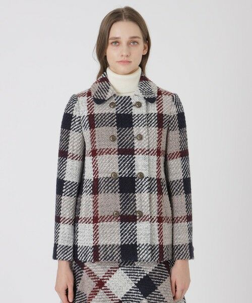 BLUE LABEL / BLACK LABEL CRESTBRIDGE / ブルーレーベル / ブラックレーベル・クレストブリッジ  その他アウター | 【取扱店舗限定】クレストブリッジチェックロービングツイードジャケットコート（ベージュ3）