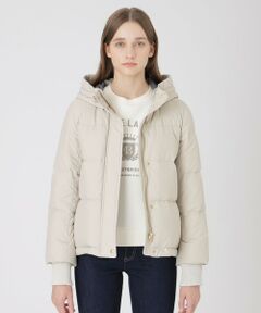 ブルーレーベルクレストブリッジフード付きクリーム色ジャンパー クレストブリッジチェックカルゼギャザーミニバッグ（バッグ