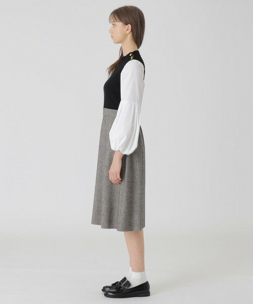 BLUE LABEL / BLACK LABEL CRESTBRIDGE / ブルーレーベル / ブラックレーベル・クレストブリッジ  ドレス | ツイードニットドッキングドレス | 詳細1