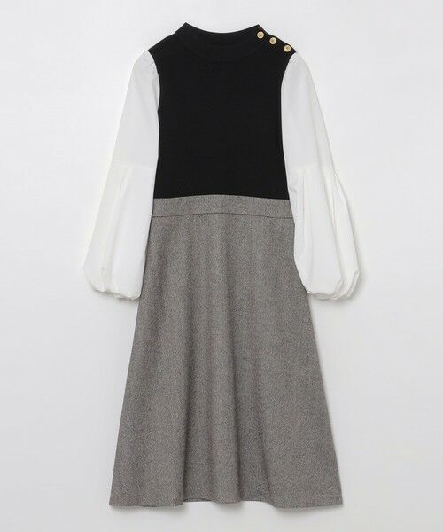 BLUE LABEL / BLACK LABEL CRESTBRIDGE / ブルーレーベル / ブラックレーベル・クレストブリッジ  ドレス | ツイードニットドッキングドレス | 詳細7