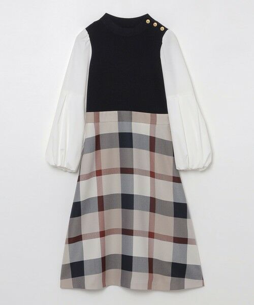 BLUE LABEL / BLACK LABEL CRESTBRIDGE / ブルーレーベル / ブラックレーベル・クレストブリッジ  ドレス | ツイードニットドッキングドレス | 詳細21