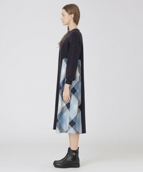 BLUE LABEL / BLACK LABEL CRESTBRIDGE / ブルーレーベル / ブラックレーベル・クレストブリッジ ドレス | ウールミックスポンチパーシャルチェックドレス | 詳細5