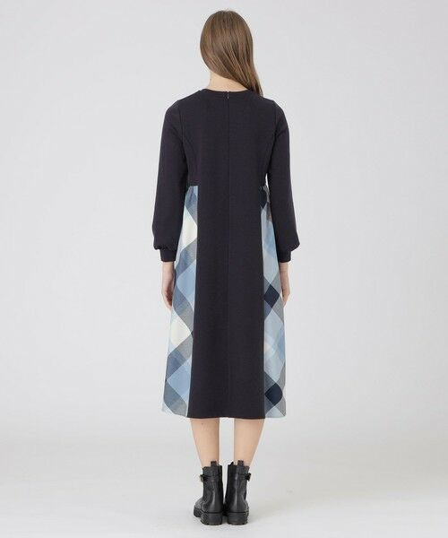 BLUE LABEL / BLACK LABEL CRESTBRIDGE / ブルーレーベル / ブラックレーベル・クレストブリッジ ドレス | ウールミックスポンチパーシャルチェックドレス | 詳細6
