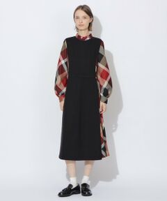 BLUE LABEL / BLACK LABEL CRESTBRIDGE / ブルーレーベル / ブラックレーベル・クレストブリッジ  ドレス | 【WEB限定】ウールミックスストレッチポンチパーシャルチェックドレス