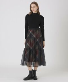 BLUE LABEL / BLACK LABEL CRESTBRIDGE / ブルーレーベル / ブラックレーベル・クレストブリッジ  ドレス | 【取扱店舗限定】クレストブリッジチェックサキソニーニットドッキングドレス