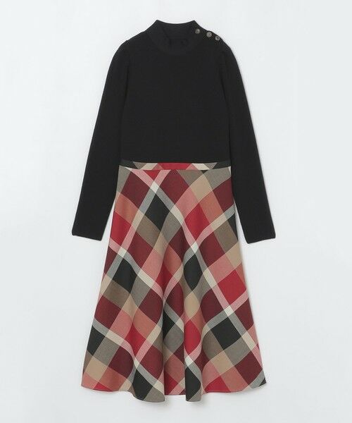 BLUE LABEL / BLACK LABEL CRESTBRIDGE / ブルーレーベル / ブラックレーベル・クレストブリッジ  ドレス | 【取扱店舗限定】クレストブリッジチェックサキソニーニットドッキングドレス | 詳細6