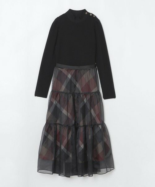 BLUE LABEL / BLACK LABEL CRESTBRIDGE / ブルーレーベル / ブラックレーベル・クレストブリッジ  ドレス | 【取扱店舗限定】クレストブリッジチェックサキソニーニットドッキングドレス | 詳細7