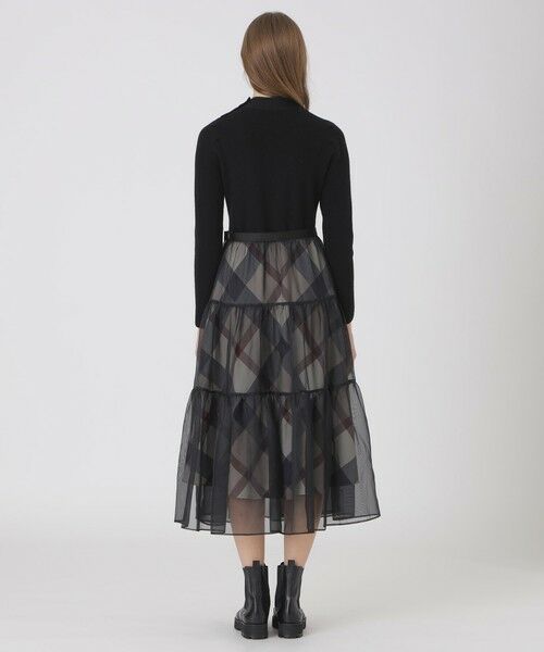 BLUE LABEL / BLACK LABEL CRESTBRIDGE / ブルーレーベル / ブラックレーベル・クレストブリッジ  ドレス | 【取扱店舗限定】クレストブリッジチェックサキソニーニットドッキングドレス | 詳細10