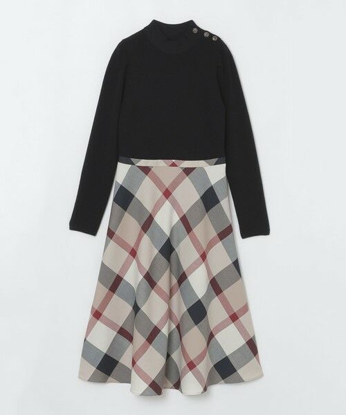 BLUE LABEL / BLACK LABEL CRESTBRIDGE / ブルーレーベル / ブラックレーベル・クレストブリッジ  ドレス | 【取扱店舗限定】クレストブリッジチェックサキソニーニットドッキングドレス | 詳細13