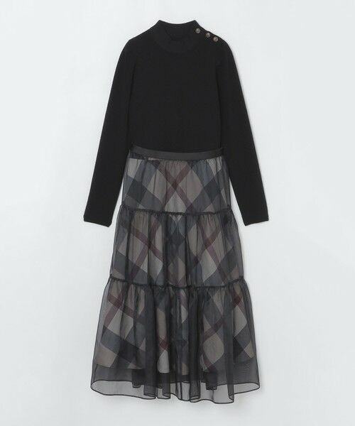 BLUE LABEL / BLACK LABEL CRESTBRIDGE / ブルーレーベル / ブラックレーベル・クレストブリッジ  ドレス | 【取扱店舗限定】クレストブリッジチェックサキソニーニットドッキングドレス | 詳細14