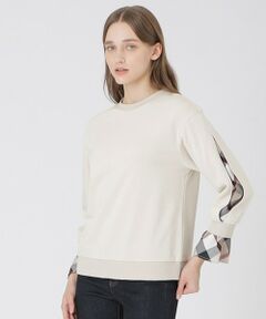 BLUE LABEL / BLACK LABEL CRESTBRIDGE / ブルーレーベル / ブラックレーベル・クレストブリッジ  カットソー | アームスリットパーシャルチェックプルオーバー