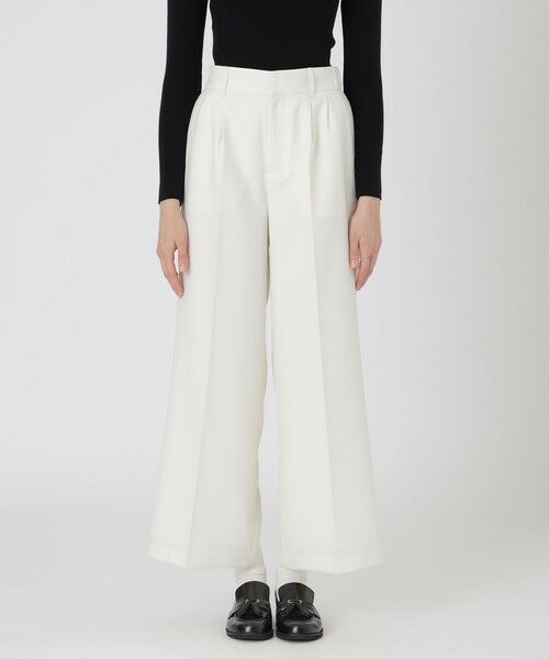 BLUE LABEL / BLACK LABEL CRESTBRIDGE / ブルーレーベル / ブラックレーベル・クレストブリッジ その他パンツ | ウールブレンドサキソニーワイドパンツ(オフホワイト1)