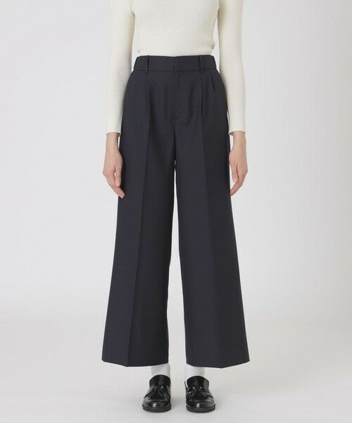 BLUE LABEL / BLACK LABEL CRESTBRIDGE / ブルーレーベル / ブラックレーベル・クレストブリッジ その他パンツ | ウールブレンドサキソニーワイドパンツ(ネイビー3)