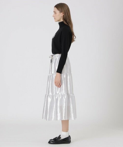BLUE LABEL / BLACK LABEL CRESTBRIDGE / ブルーレーベル / ブラックレーベル・クレストブリッジ  ミニ・ひざ丈スカート | シャイニーティアードスカート | 詳細8