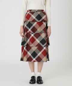 BLUE LABEL / BLACK LABEL CRESTBRIDGE / ブルーレーベル / ブラックレーベル・クレストブリッジ  ミニ・ひざ丈スカート | 【取扱店舗限定】クレストブリッジチェッククロッシングビエラティアードスカート