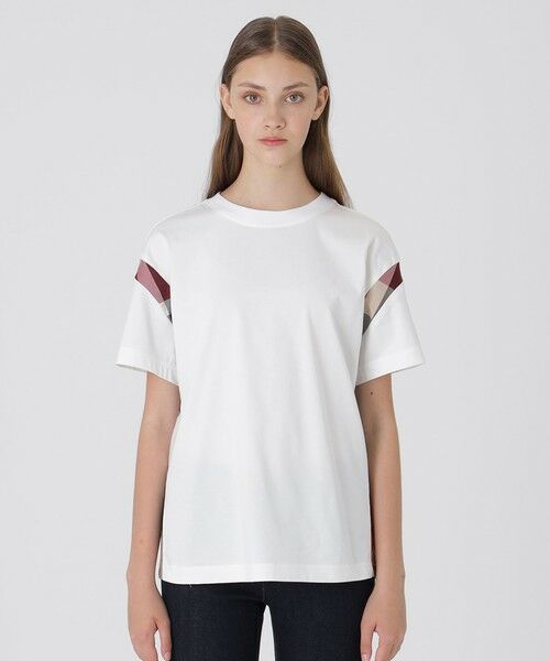 BLUE LABEL / BLACK LABEL CRESTBRIDGE / ブルーレーベル / ブラックレーベル・クレストブリッジ カットソー | 【一部店舗限定】ソフトプレーティング天竺ワイドTシャツ(オフホワイト1)