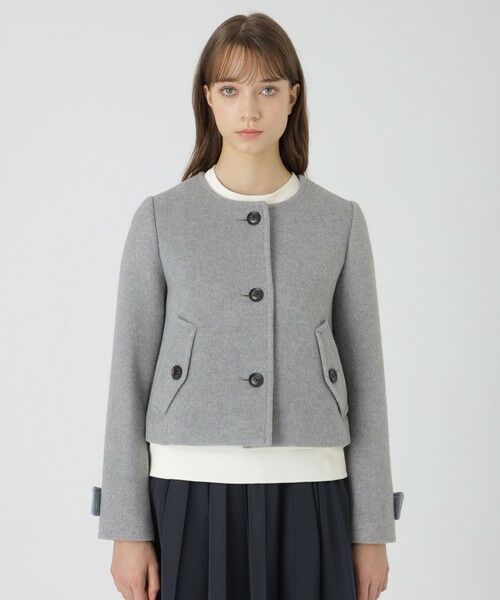 BLUE LABEL / BLACK LABEL CRESTBRIDGE / ブルーレーベル / ブラックレーベル・クレストブリッジ  その他アウター | ファインダブルビーバーノーカラージャケット | 詳細10