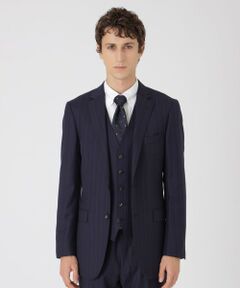 BLUE LABEL / BLACK LABEL CRESTBRIDGE / ブルーレーベル / ブラックレーベル・クレストブリッジ  セットアップ | ネイビーオルタネートストライプスリーピーススーツ