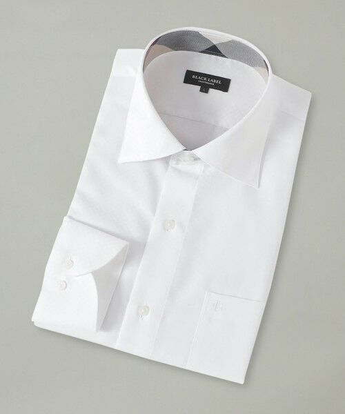 BLUE LABEL / BLACK LABEL CRESTBRIDGE / ブルーレーベル / ブラックレーベル・クレストブリッジ  シャツ・ブラウス | 【一部店舗限定】テクニカルブロックチェックセミワイドカラーシャツ（ホワイト）