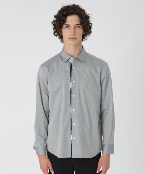 BLUE LABEL / BLACK LABEL CRESTBRIDGE / ブルーレーベル / ブラックレーベル・クレストブリッジ  シャツ・ブラウス | 【一部店舗限定】パーシャルチェックコットンツイルシャツ（グレー3）