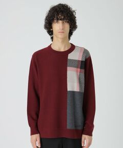 BLUE LABEL / BLACK LABEL CRESTBRIDGE / ブルーレーベル / ブラックレーベル・クレストブリッジ  ニット・セーター | 【一部店舗限定】パッチワーククレストブリッジチェックニット