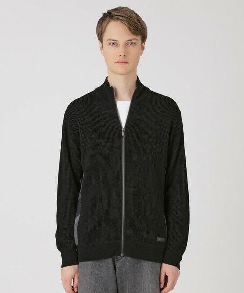 BLUE LABEL / BLACK LABEL CRESTBRIDGE / ブルーレーベル / ブラックレーベル・クレストブリッジ  ニット・セーター | 【一部店舗限定】サイドチェックドライバーズニット（ブラック）