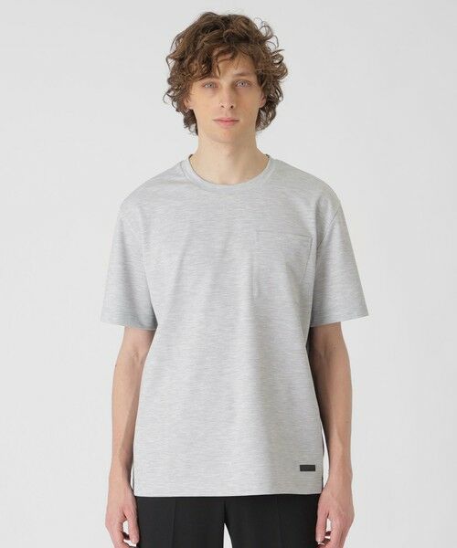 BLUE LABEL / BLACK LABEL CRESTBRIDGE / ブルーレーベル / ブラックレーベル・クレストブリッジ カットソー | CARREMANハニカムジャージーTシャツ(グレー1)