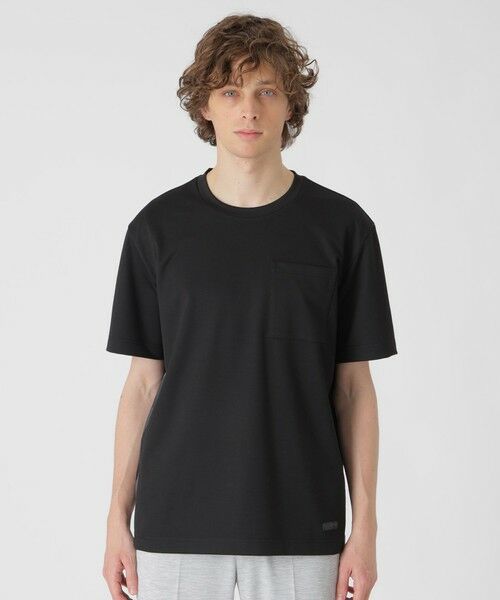 BLUE LABEL / BLACK LABEL CRESTBRIDGE / ブルーレーベル / ブラックレーベル・クレストブリッジ カットソー | CARREMANハニカムジャージーTシャツ(ブラック)