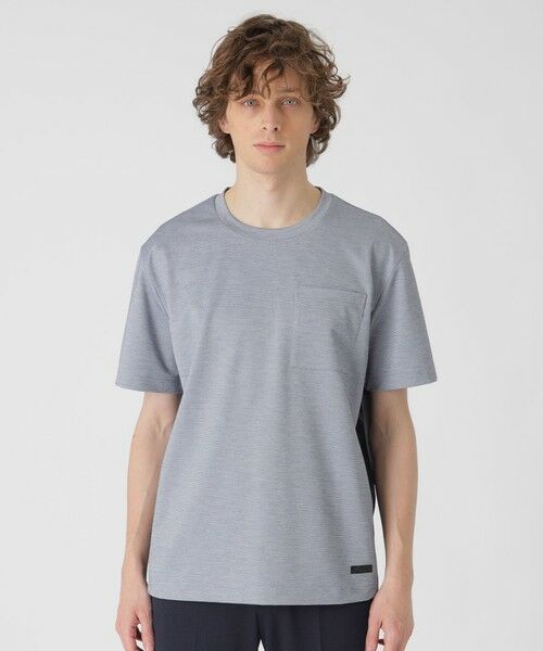 BLUE LABEL / BLACK LABEL CRESTBRIDGE / ブルーレーベル / ブラックレーベル・クレストブリッジ カットソー | CARREMANハニカムジャージーTシャツ(ブルー2)