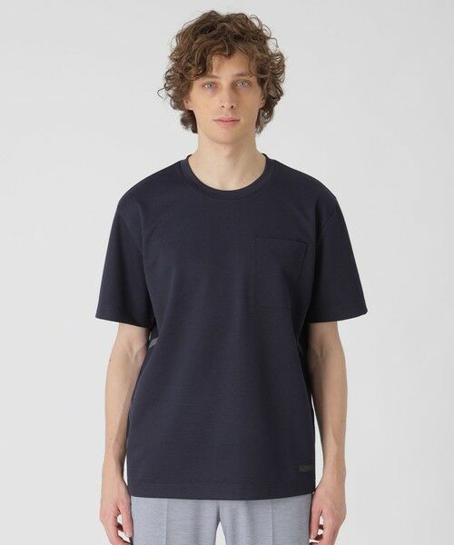 BLUE LABEL / BLACK LABEL CRESTBRIDGE / ブルーレーベル / ブラックレーベル・クレストブリッジ カットソー | CARREMANハニカムジャージーTシャツ(ネイビー1)