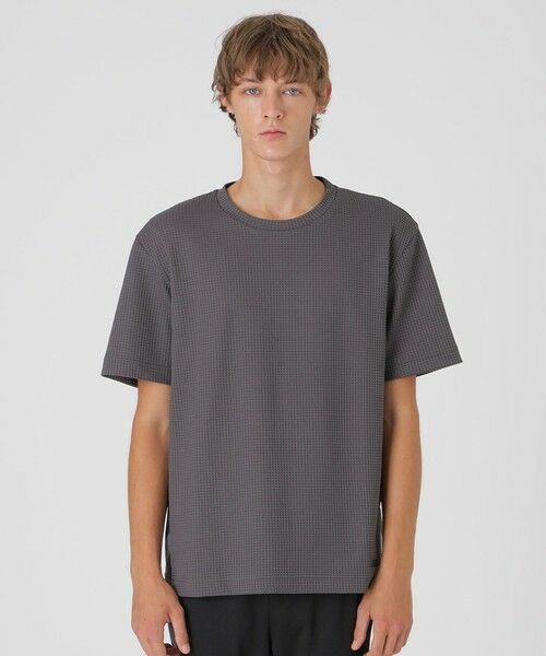 BLUE LABEL / BLACK LABEL CRESTBRIDGE / ブルーレーベル / ブラックレーベル・クレストブリッジ  カットソー | 【一部店舗限定】テクスチャータックサイドチェックTシャツ（グレー3）