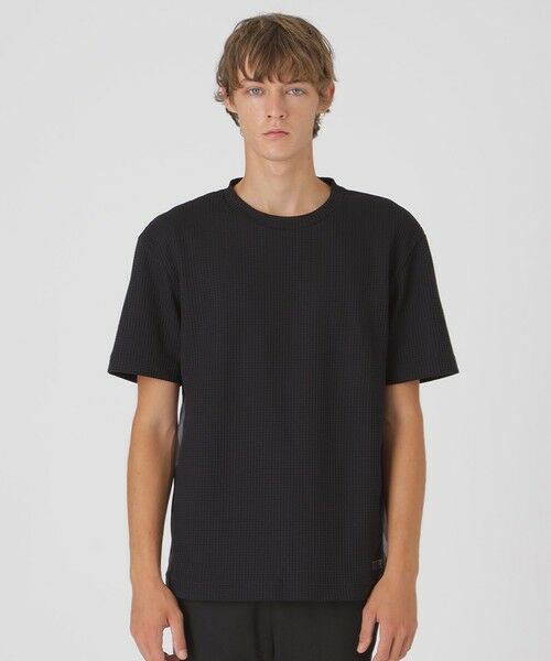 BLUE LABEL / BLACK LABEL CRESTBRIDGE / ブルーレーベル / ブラックレーベル・クレストブリッジ  カットソー | 【一部店舗限定】テクスチャータックサイドチェックTシャツ（ブラック）