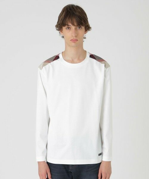 BLUE LABEL / BLACK LABEL CRESTBRIDGE / ブルーレーベル / ブラックレーベル・クレストブリッジ  カットソー | 【一部店舗限定】ショルダーチェックカットソー（オフホワイト1）