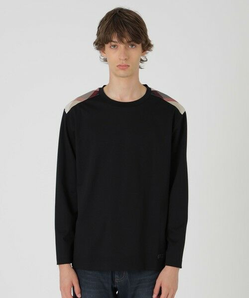 BLUE LABEL / BLACK LABEL CRESTBRIDGE / ブルーレーベル / ブラックレーベル・クレストブリッジ  カットソー | 【一部店舗限定】ショルダーチェックカットソー（ブラック）