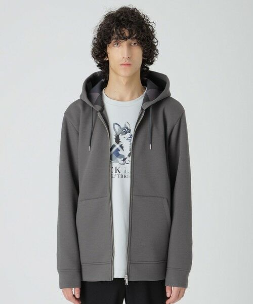 BLUE LABEL / BLACK LABEL CRESTBRIDGE / ブルーレーベル / ブラックレーベル・クレストブリッジ  カットソー | 【一部店舗限定】サイドチェックダンボールパーカー（グレー3）