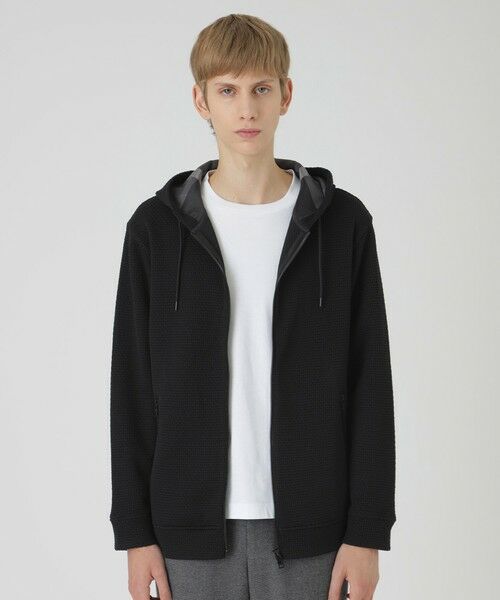 BLUE LABEL / BLACK LABEL CRESTBRIDGE / ブルーレーベル / ブラックレーベル・クレストブリッジ  カットソー | 【一部店舗限定】クォーターゲージハニカムパーカー（ブラック）