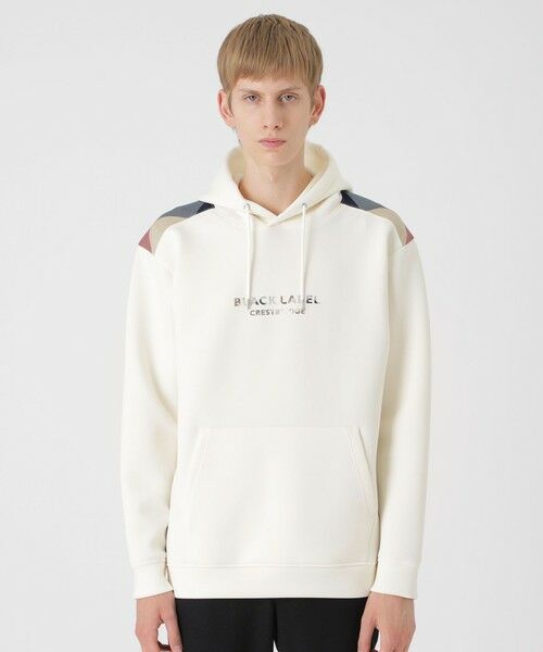 BLUE LABEL / BLACK LABEL CRESTBRIDGE / ブルーレーベル / ブラックレーベル・クレストブリッジ  カットソー | 【一部店舗限定】ショルダーチェックロゴフーディー（オフホワイト1）