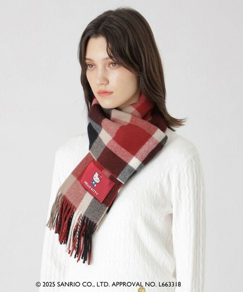 BLUE LABEL / BLACK LABEL CRESTBRIDGE / ブルーレーベル / ブラックレーベル・クレストブリッジ  マフラー・ショール・スヌード・ストール | 【ハローキティコラボ】クレストブリッジチェックマフラー | 詳細1