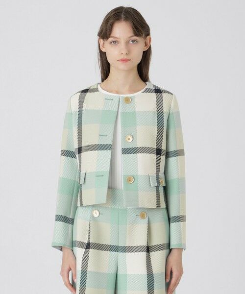 BLUE LABEL / BLACK LABEL CRESTBRIDGE / ブルーレーベル / ブラックレーベル・クレストブリッジ  その他アウター | 【一部店舗限定】クレストブリッジチェックツィードジャケット（グリーン1）