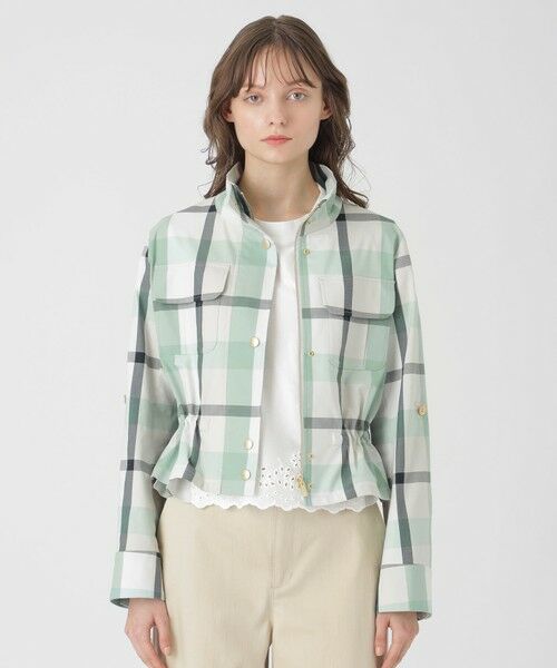 BLUE LABEL / BLACK LABEL CRESTBRIDGE / ブルーレーベル / ブラックレーベル・クレストブリッジ  その他アウター | 【店舗限定】クレストブリッジチェックコットンソロストレッチショートブルゾン（グリーン1）