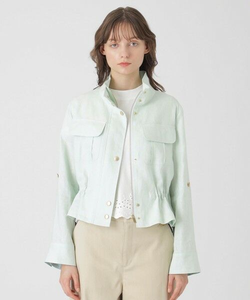 BLUE LABEL / BLACK LABEL CRESTBRIDGE / ブルーレーベル / ブラックレーベル・クレストブリッジ  その他アウター | 【店舗限定】ソフトリネンショートブルゾン（グリーン1）