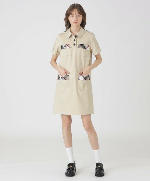 BLUE LABEL / BLACK LABEL CRESTBRIDGE / ブルーレーベル / ブラックレーベル・クレストブリッジ ドレス | 【店舗限定】スラブシャンブレーデニムワンピース(ベージュ1)