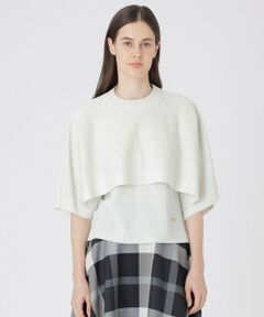 BLUE LABEL / BLACK LABEL CRESTBRIDGE / ブルーレーベル / ブラックレーベル・クレストブリッジ  ニット・セーター | ウールアクリルブレンドラメケープ付きニット