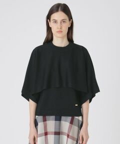 BLUE LABEL / BLACK LABEL CRESTBRIDGE / ブルーレーベル / ブラックレーベル・クレストブリッジ  ニット・セーター | ウールアクリルブレンドラメケープ付きニット