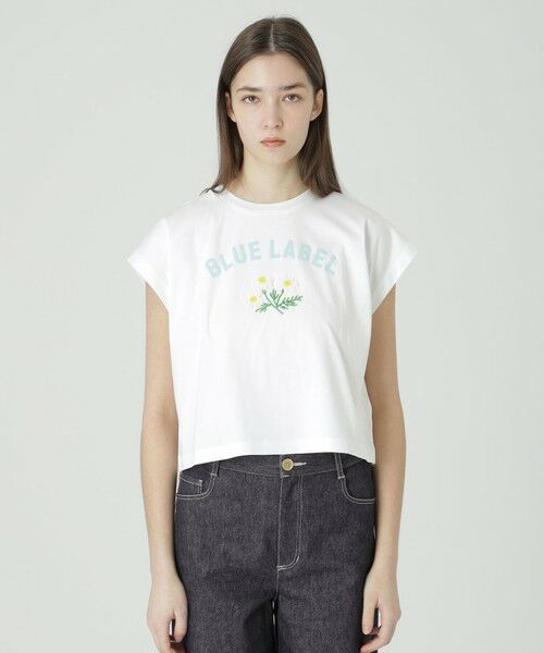 BLUE LABEL / BLACK LABEL CRESTBRIDGE / ブルーレーベル / ブラックレーベル・クレストブリッジ  カットソー | 【一部店舗限定】フラワービーズ刺しゅうフレンチカットソー（ホワイト）