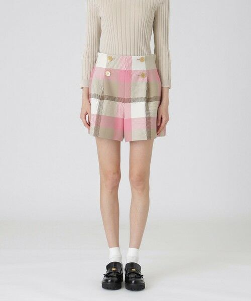 BLUE LABEL / BLACK LABEL CRESTBRIDGE / ブルーレーベル / ブラックレーベル・クレストブリッジ  その他パンツ | 【一部店舗限定】クレストブリッジチェックツィードショートパンツ（ピンク6）