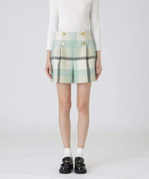 BLUE LABEL / BLACK LABEL CRESTBRIDGE / ブルーレーベル / ブラックレーベル・クレストブリッジ  その他パンツ | 【一部店舗限定】クレストブリッジチェックツィードショートパンツ（グリーン1）