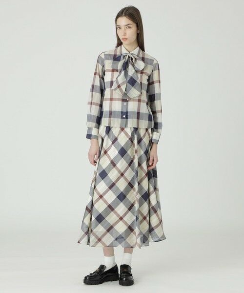 BLUE LABEL / BLACK LABEL CRESTBRIDGE / ブルーレーベル / ブラックレーベル・クレストブリッジ  ミニ・ひざ丈スカート | 【一部店舗限定】クレストブリッジチェックシアーポプリンスカート | 詳細7
