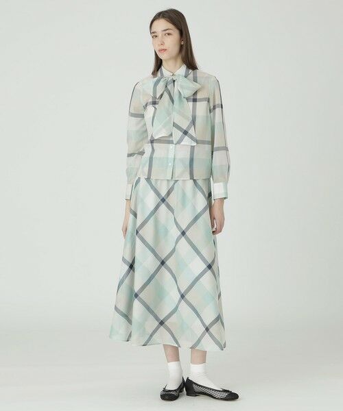 BLUE LABEL / BLACK LABEL CRESTBRIDGE / ブルーレーベル / ブラックレーベル・クレストブリッジ  ミニ・ひざ丈スカート | 【一部店舗限定】クレストブリッジチェックシアーポプリンスカート | 詳細13